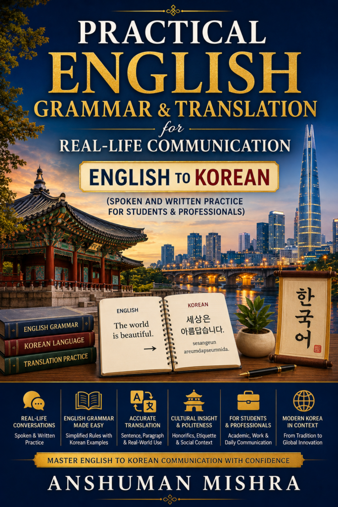 Master English-to-Korean communication with this practical, step-by-step guide designed for students, professionals, translators, and self-learners.