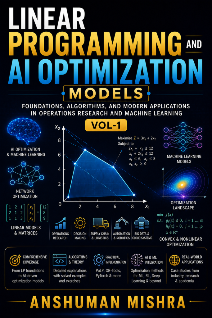 Linear Programming and AI Optimization Models: Foundations, Algorithms, and Modern Applications in Operations Research and Machine Learning – VOL-1