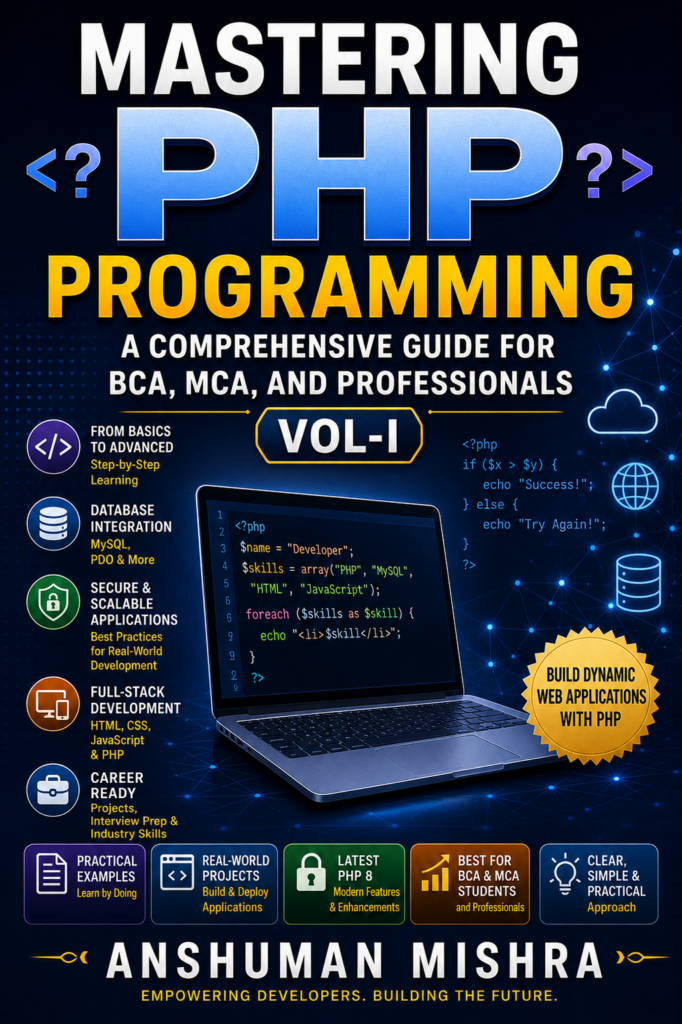 Mastering PHP Programming: A Comprehensive Guide for BCA, MCA, and Professionals (Vol-I)