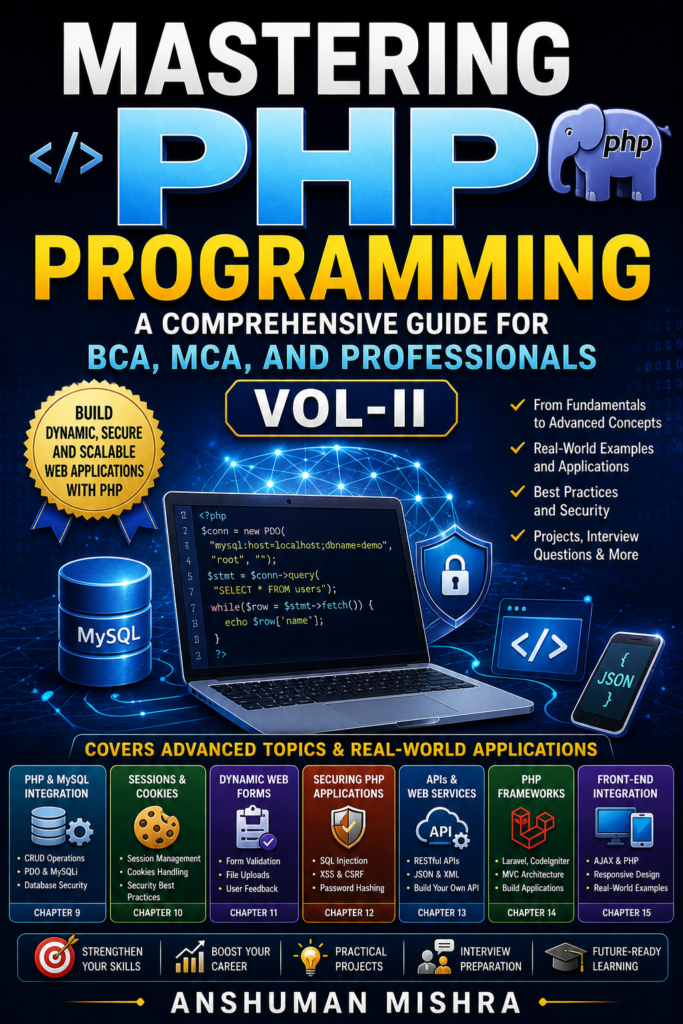 Mastering PHP Programming: A Comprehensive Guide for BCA, MCA, and Professionals (Vol-II)